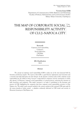 The Map of Corporate Social Responsibility Activity Of