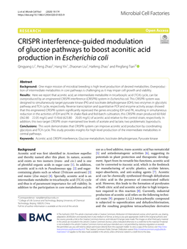 CRISPR Interference-Guided Modulation of Glucose Pathways To