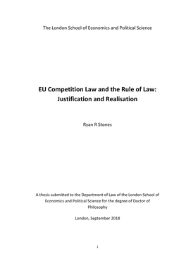 EU Competition Law and the Rule of Law: Justification and Realisation