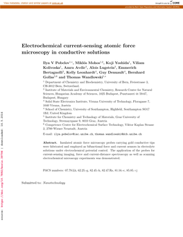 Electrochemical Current-Sensing Atomic Force Microscopy in Conductive Solutions