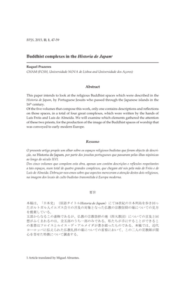 Buddhist Complexes in the Historia De Japam1