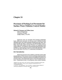 Chapter24 Provision of Parking-Lot Pavements for Surface Water