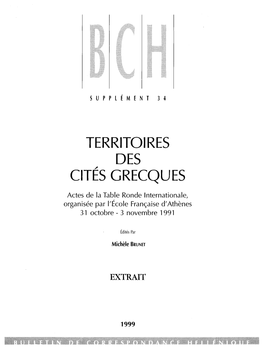 Territoires Des Cités Grecques