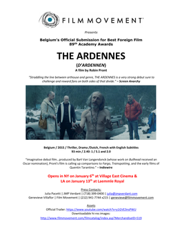 THE ARDENNES (D’ARDENNEN) a Film by Robin Pront