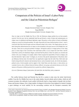 Comparison of the Policies of Israel's Labor Party and the Likud On