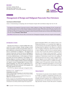 Management of Benign and Malignant Pancreatic Duct Strictures