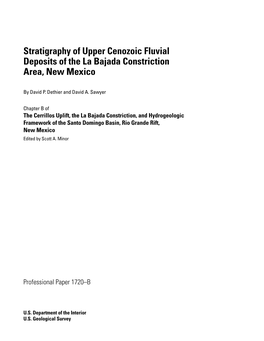 Stratigraphy of Upper Cenozoic Fluvial Deposits of the La Bajada Constriction Area, New Mexico