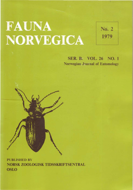 Checklist of Norwegian Ticks and Mites (Acari) 1
