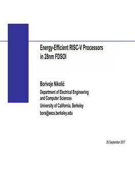 Energy-Efficient RISC-V Processors in 28Nm FDSOI