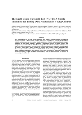 The Night Vision Threshold Test (NVTT): a Simple Instrument for Testing Dark Adaptation in Young Children