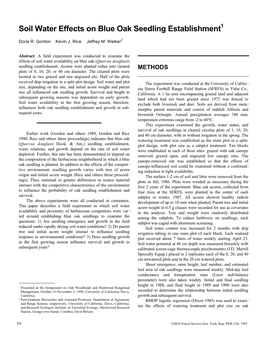 Soil Water Effects on Blue Oak Seedling Establishment1