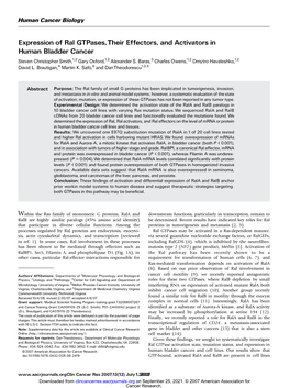 Expression of Ral Gtpases,Their Effectors, and Activators in Human