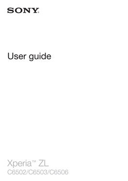 Sony Xperia ZL User Guide