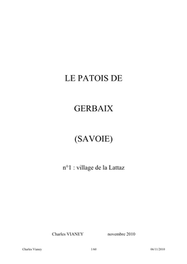 Le Patois De Gerbaix