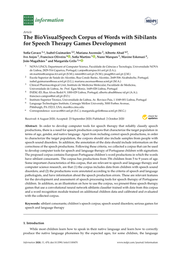 The Biovisualspeech Corpus of Words with Sibilants for Speech Therapy Games Development