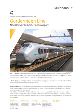 Gardermoen Line New Railway to Gardermoen Airport