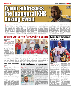 Tyson Addresses the Inaugural KHK Boxing Event