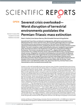 Severest Crisis Overlooked—Worst Disruption of Terrestrial Environments Postdates the Permian–Triassic Mass Extinction