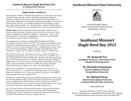 Single Reed Day 2012 Program