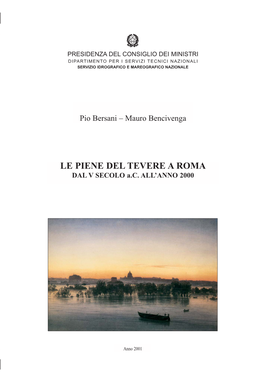 LE PIENE DEL TEVERE a ROMA DAL V SECOLO A.C