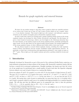 Bounds for Graph Regularity and Removal Lemmas