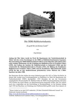 Die DDR-Halbleiterindustrie