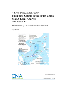 Philippine Claims in the South China Sea: a Legal Analysis Mark E