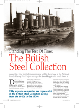 Standing the Test of Time: the British Steel Collection an Exciting New Family History Resource Will Be Showcased at the National Family History Fair