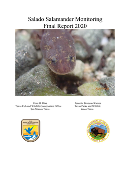 Salado Salamander Monitoring Final Report 2020