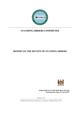 Standing Orders Committee