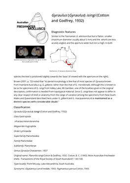 Gyraulus) Isingi (Cotton and Godfrey, 1932