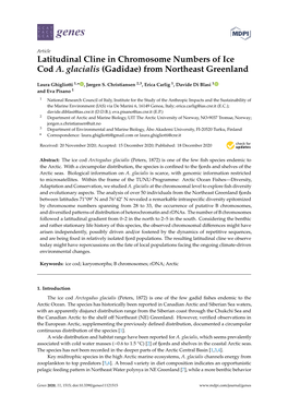 Latitudinal Cline in Chromosome Numbers of Ice Cod A