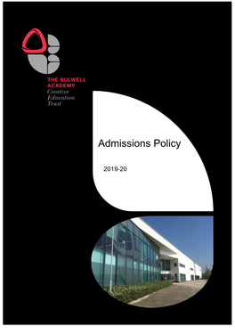 Admissions Policy 2019-20