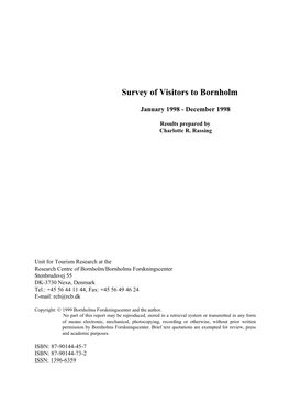 Survey of Visitors to Bornholm