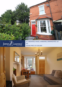 54, Greenfield Road, Harborne, Birmingham, B17 0Ee Asking Price of £260,000