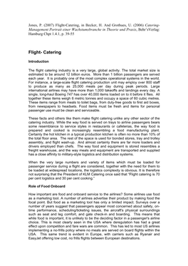 Flight- Catering