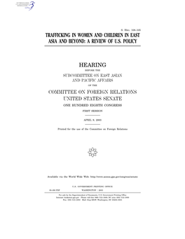 Trafficking in Women and Children in East Asia and Beyond: a Review of U.S