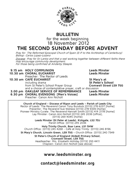 The Second Sunday Before Advent