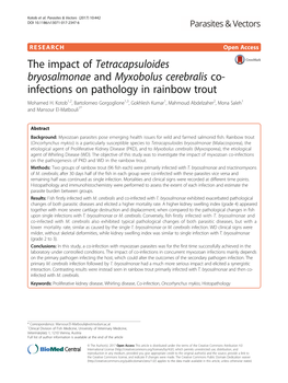 Infections on Pathology in Rainbow Trout Mohamed H