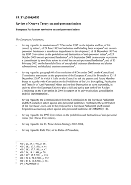 0383 Review of Ottawa Treaty on Anti-Personnel Mines