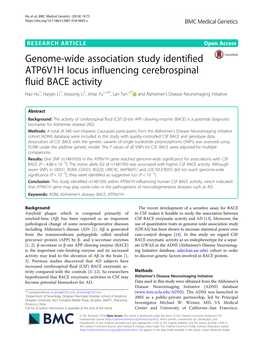 Genome-Wide Association Study Identified ATP6V1H Locus