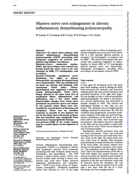 Massive Nerve Root Enlargement in Chronic Inflammatory Demyelinating Polyneuropathy