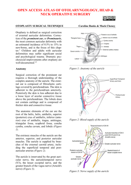 OTOPLASTY SURGICAL TECHNIQUE Caroline Banks & Mack Cheney