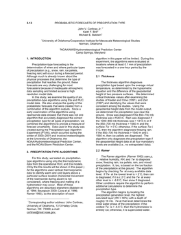 3.13 PROBABILISTIC FORECASTS of PRECIPITATION TYPE John V