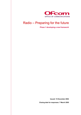 Radio – Preparing for the Future