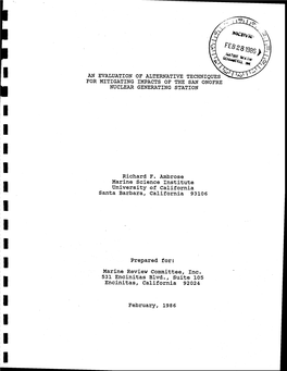 1986 an Evaluation of Alternative Technique for Mitigating Impacts Of