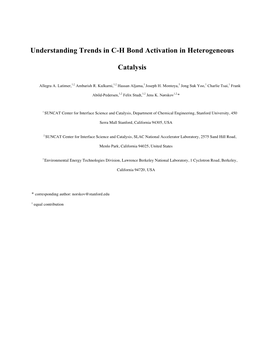 Understanding Trends in C-H Bond Activation in Heterogeneous Catalysis