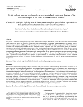 Digital Geologic Map and Geochronologic, Geochemical and Geothermal Database of the South-Eastern Part of the Sierra Madre Occidental, Mexicoi