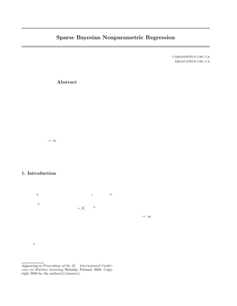 Sparse Bayesian Nonparametric Regression