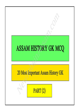 Download Assam History GK PDF Part